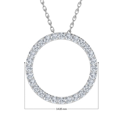 0.25CT Lab Grown Diamond Circle Pendant with Cable Chain