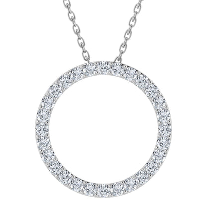 0.25CT Lab Grown Diamond Circle Pendant with Cable Chain