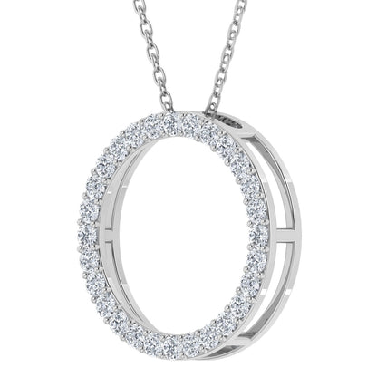 0.25CT Lab Grown Diamond Circle Pendant with Cable Chain