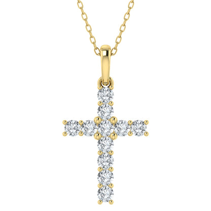 0.50ct Lab Grown Diamond Celestial Cross Pendant