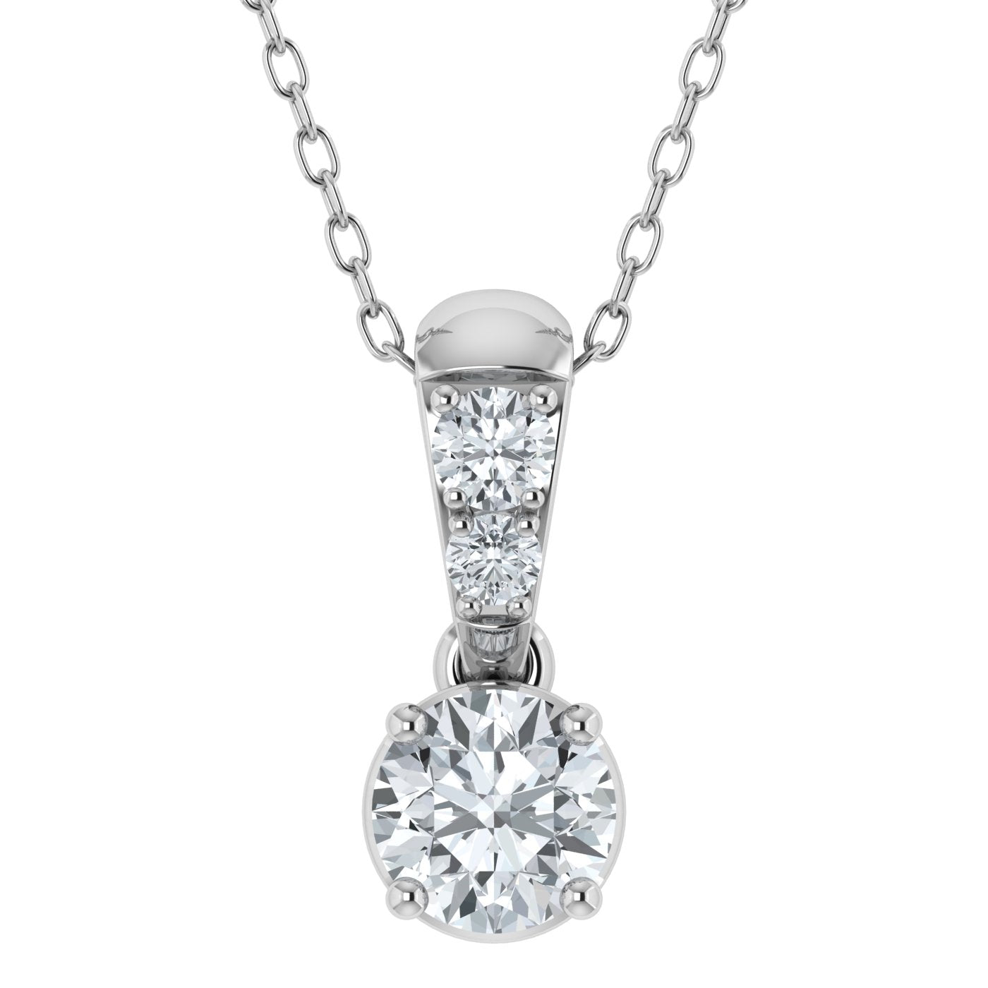 0.50ct Lab Grown Diamond Long Solitaire Pendant