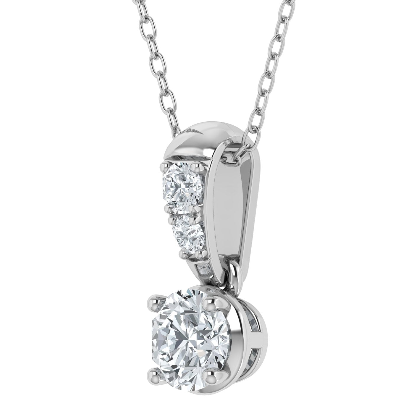 0.50ct Lab Grown Diamond Long Solitaire Pendant