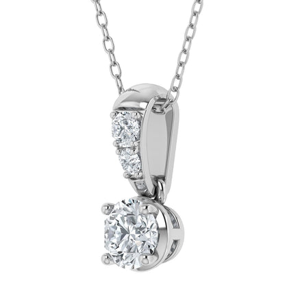 0.50ct Lab Grown Diamond Long Solitaire Pendant