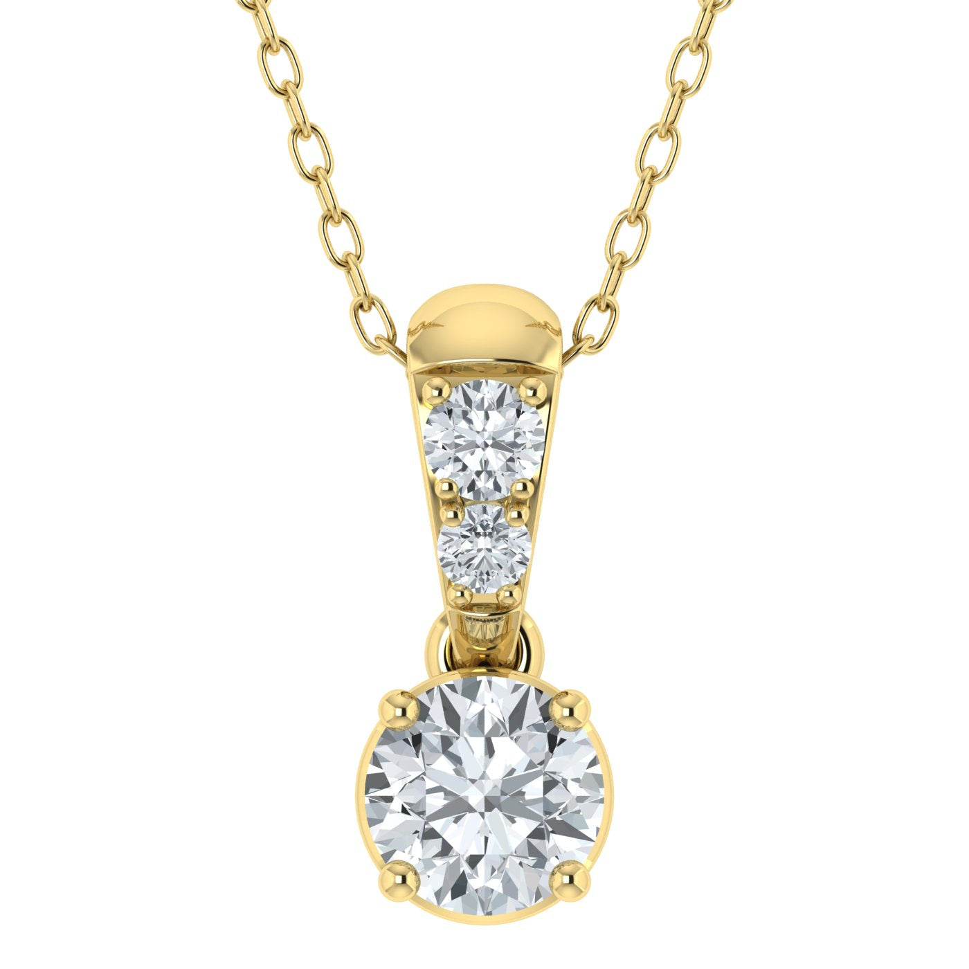 0.50ct Lab Grown Diamond Long Solitaire Pendant