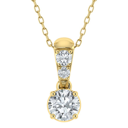 0.50ct Lab Grown Diamond Long Solitaire Pendant