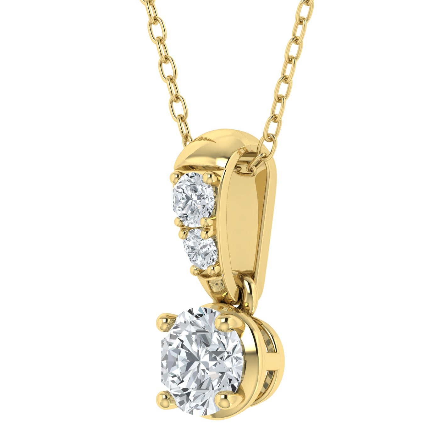 0.50ct Lab Grown Diamond Long Solitaire Pendant