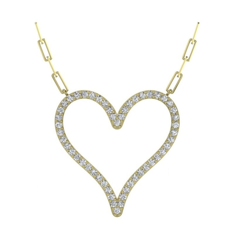 1.00ct Lab Grown Diamond Heart Shape 20 Inch Necklace