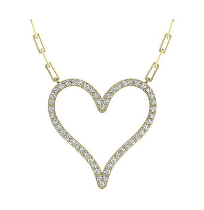 1.00ct Lab Grown Diamond Heart Shape 20 Inch Necklace