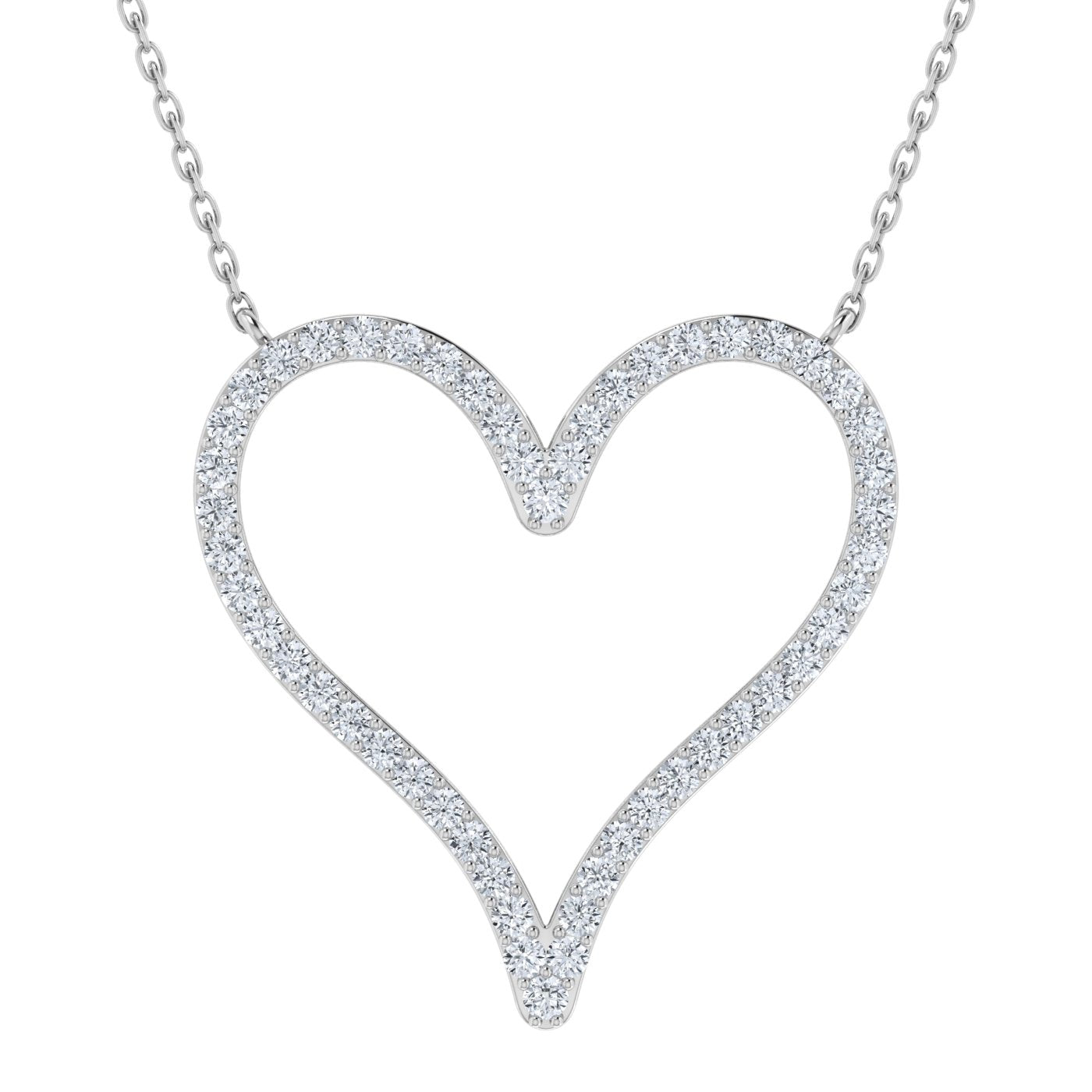 1.00ct Lab Grown Diamond Heart Shape 20 Inch Necklace