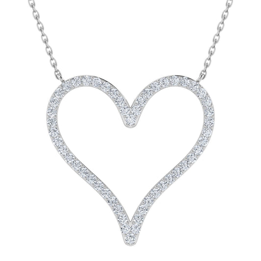1.00ct Lab Grown Diamond Heart Shape 20 Inch Necklace