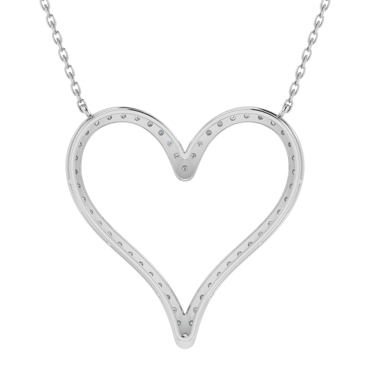 1.00ct Lab Grown Diamond Heart Shape 20 Inch Necklace