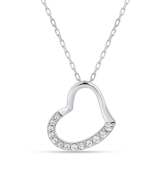 Eternal Love: 0.10ct Lab Grown Diamond Heart Shaped  20 Inch Pendant