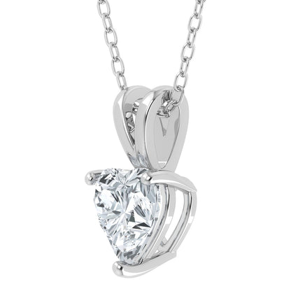 Lab Grown Diamond Heart Solitaire Pendant (0.50ct - 3.00ct)