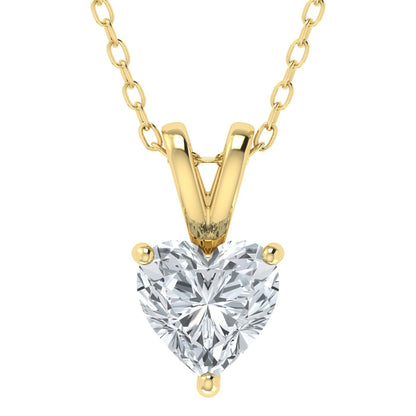 Lab Grown Diamond Heart Solitaire Pendant (0.50ct - 3.00ct)