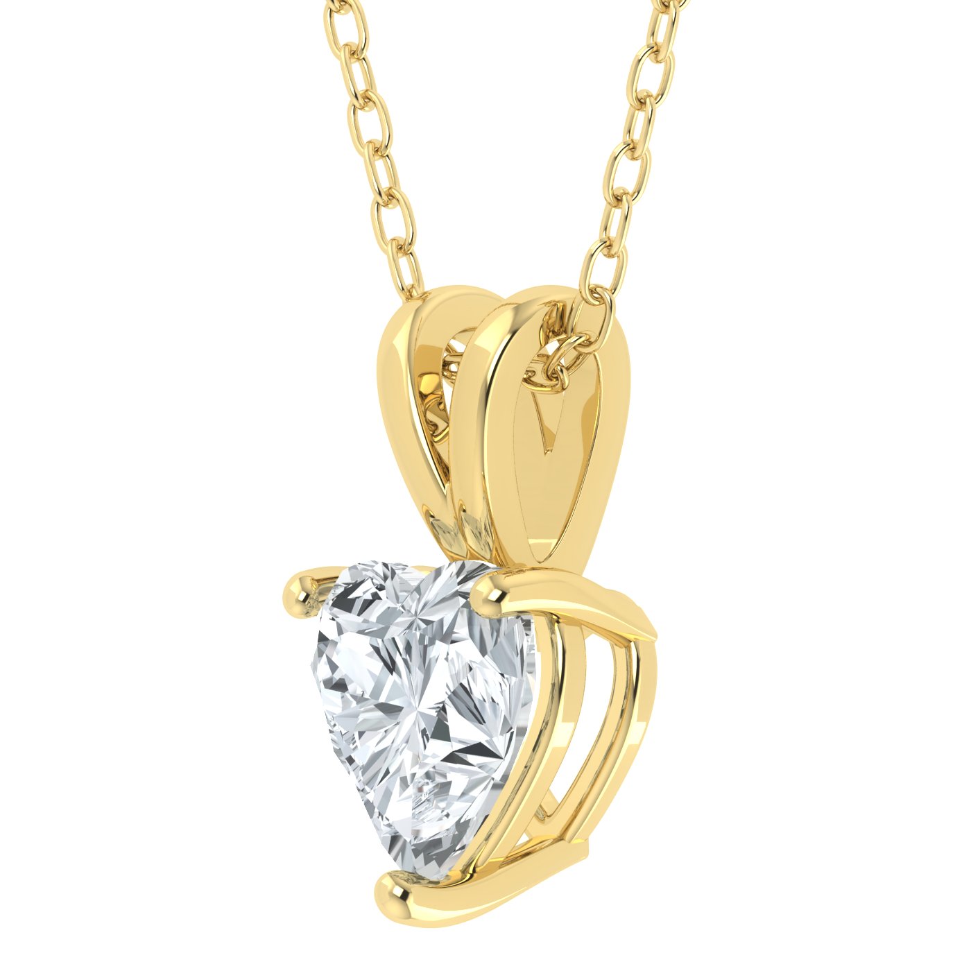 Lab Grown Diamond Heart Solitaire Pendant (0.50ct - 3.00ct)