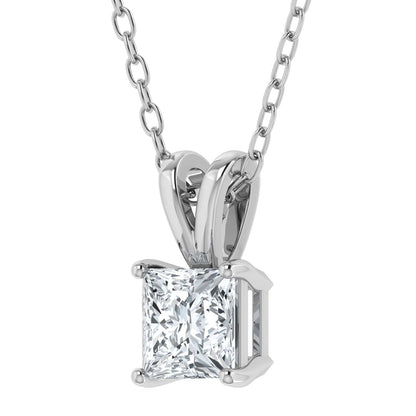 Lab Grown Diamond Princess Solitaire Pendant (0.50ct - 3.00ct)