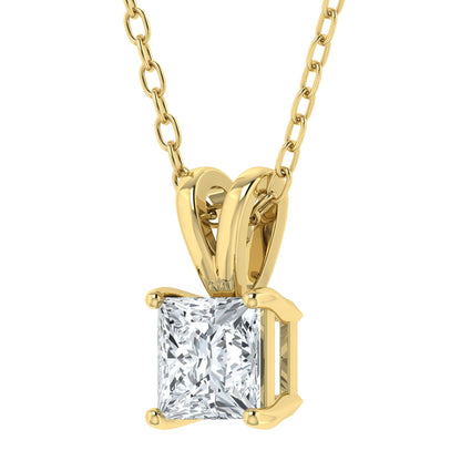 Lab Grown Diamond Princess Solitaire Pendant (0.50ct - 3.00ct)