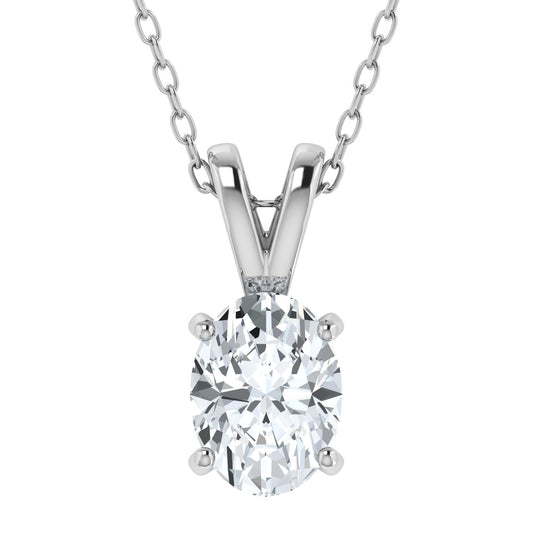 Lab Grown Diamond Oval Solitaire Pendant (0.50ct - 3.00ct)