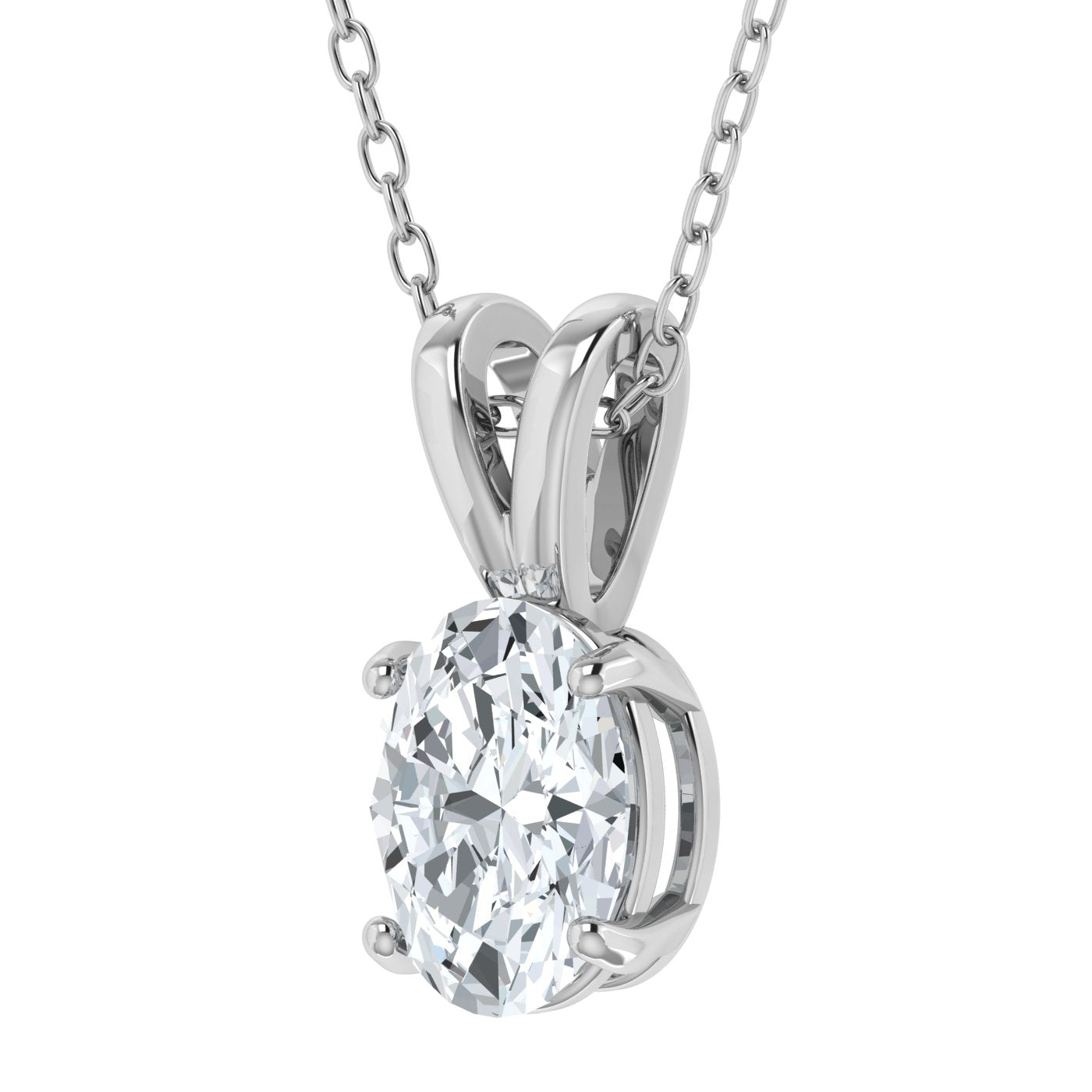 Lab Grown Diamond Oval Solitaire Pendant (0.50ct - 3.00ct)