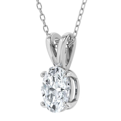 Lab Grown Diamond Oval Solitaire Pendant (0.50ct - 3.00ct)