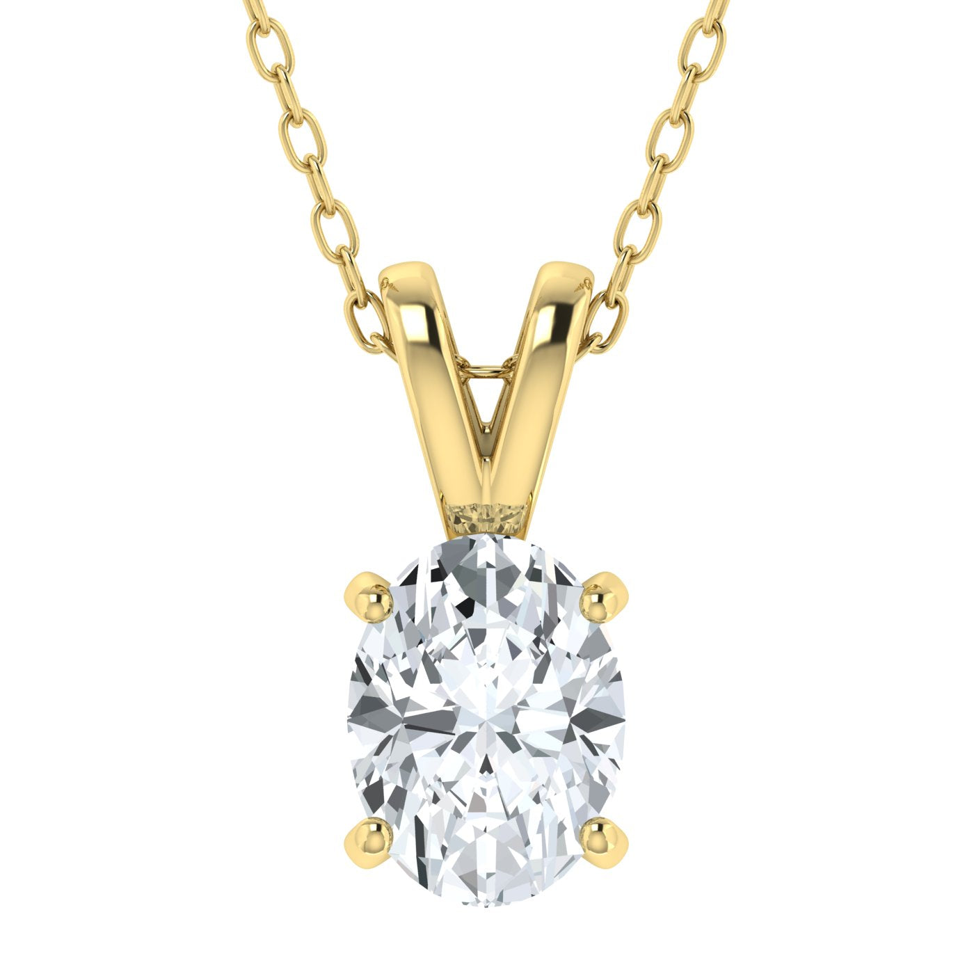 Lab Grown Diamond Oval Solitaire Pendant (0.50ct - 3.00ct)