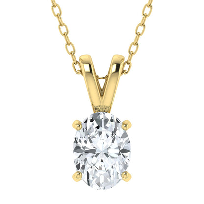 Lab Grown Diamond Oval Solitaire Pendant (0.50ct - 3.00ct)