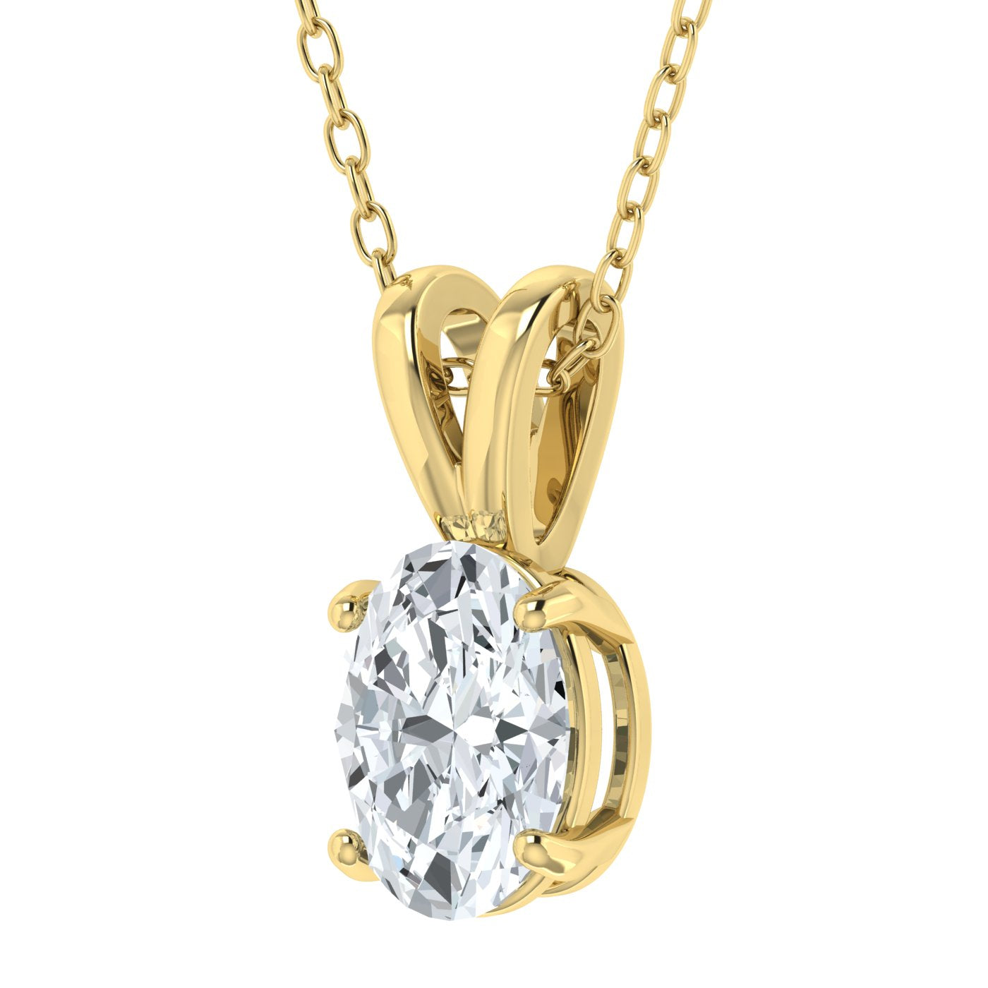 Lab Grown Diamond Oval Solitaire Pendant (0.50ct - 3.00ct)