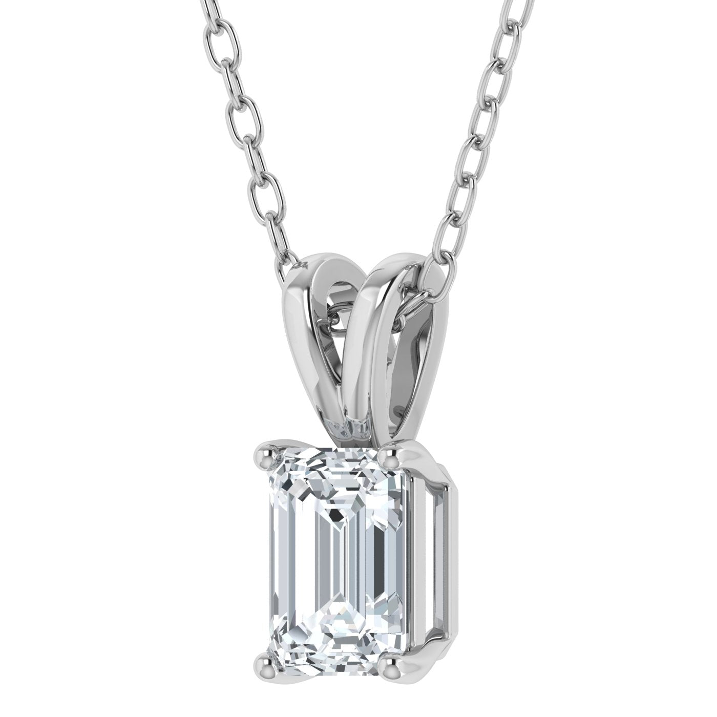 Lab Grown Diamond Emerald Solitaire Pendant (0.50ct - 3.00ct)