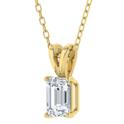 Lab Grown Diamond Emerald Solitaire Pendant (0.50ct - 3.00ct)