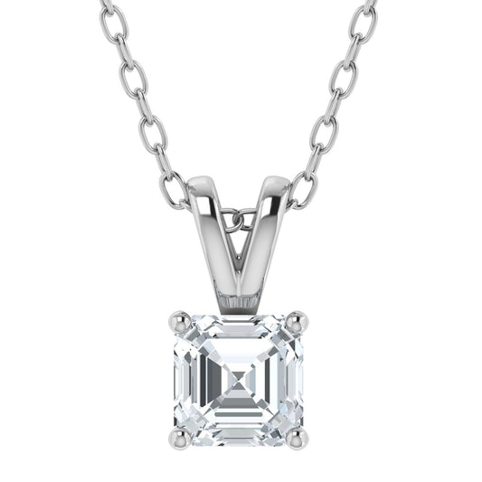 Colgante solitario Asscher con diamante cultivado en laboratorio (0,50 ct - 3,00 ct)