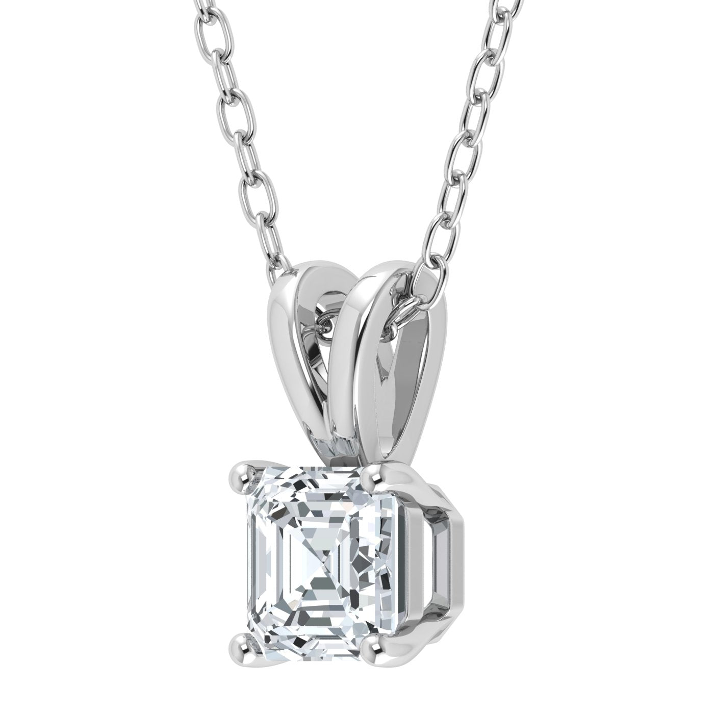 Lab Grown Diamond Asscher Solitaire Pendant (0.50ct - 3.00ct)