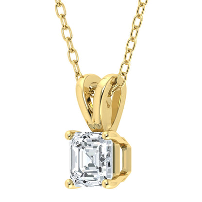 Lab Grown Diamond Asscher Solitaire Pendant (0.50ct - 3.00ct)