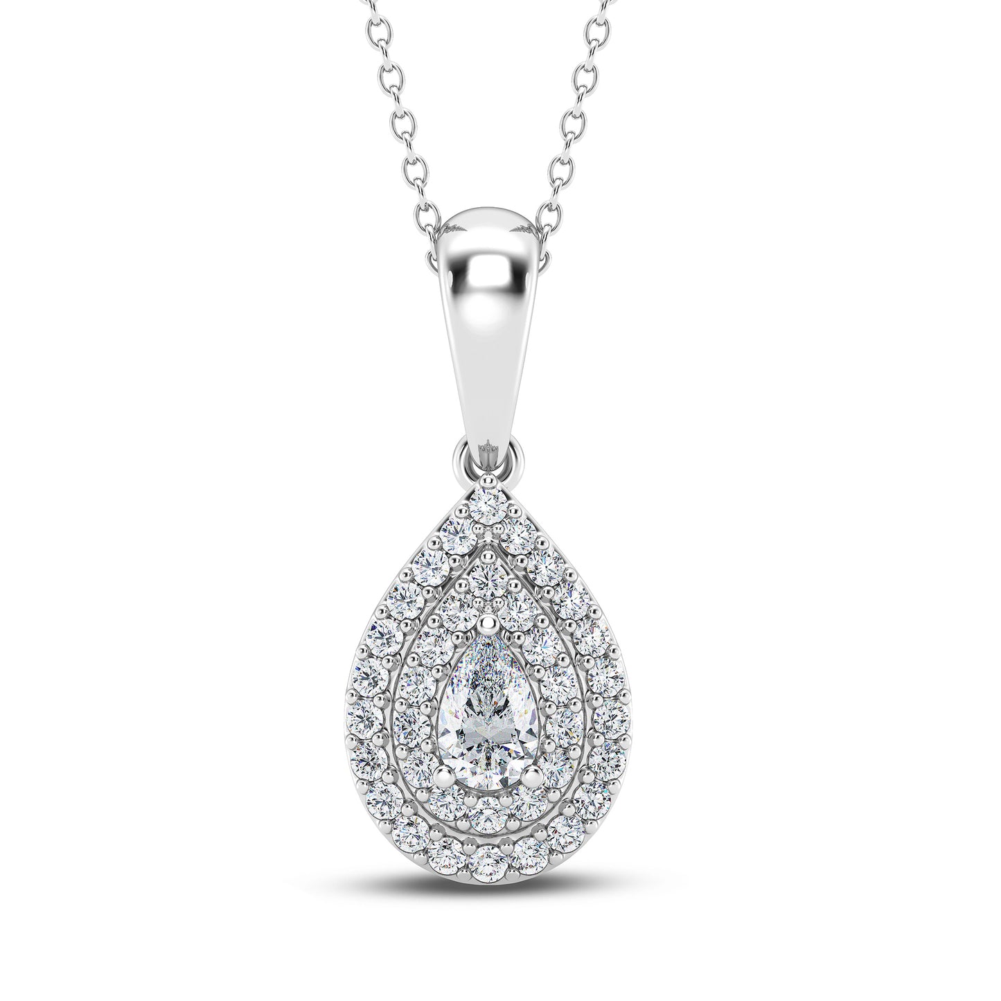 0.50ct Halo Pear Pendant