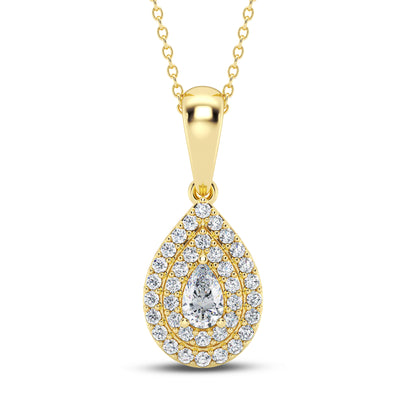 0.50ct Halo Pear Pendant