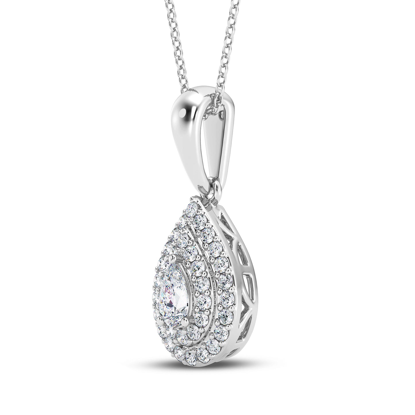 0.50ct Halo Pear Pendant