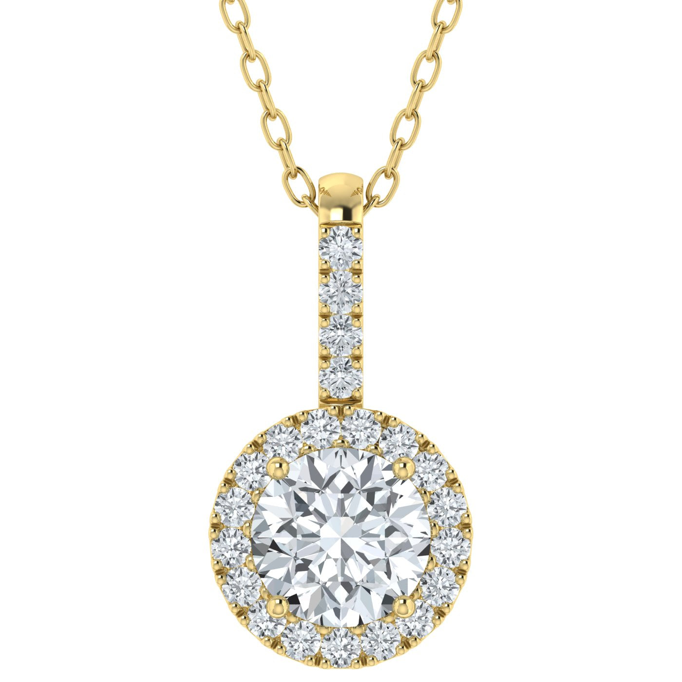 1.50ct Lab Grown Diamond Halo Pendant