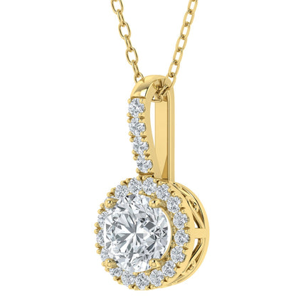 1.50ct Lab Grown Diamond Halo Pendant