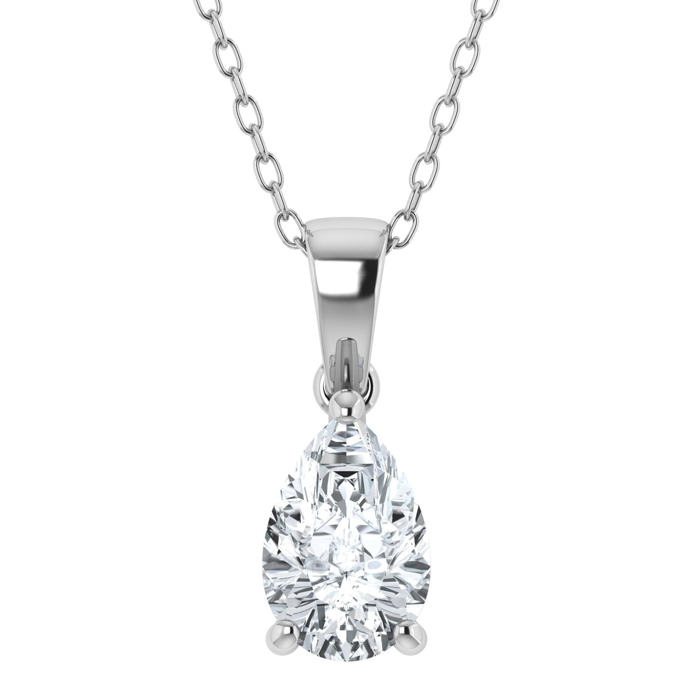 0.50ct Lab Grown Diamond Pear Solitaire Pendant