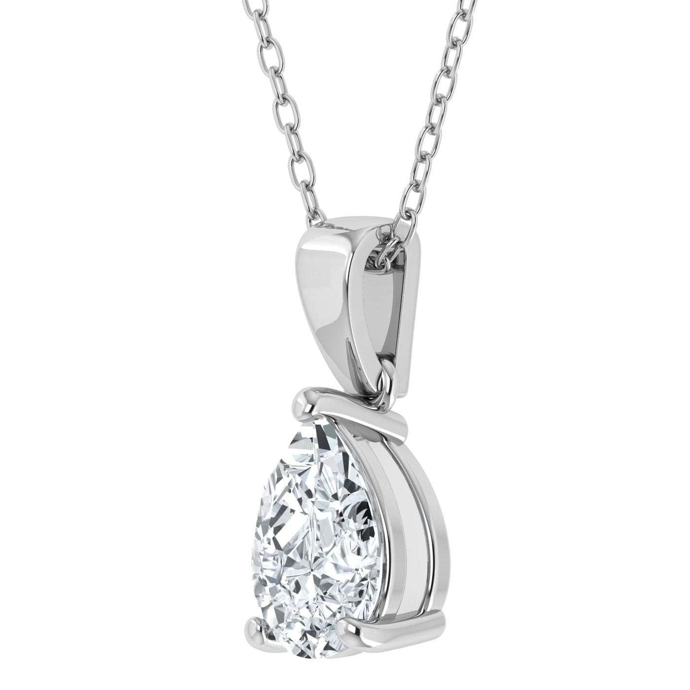 0.50ct Lab Grown Diamond Pear Solitaire Pendant