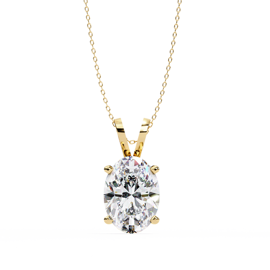 Lab Grown Diamond Oval Solitaire Pendant