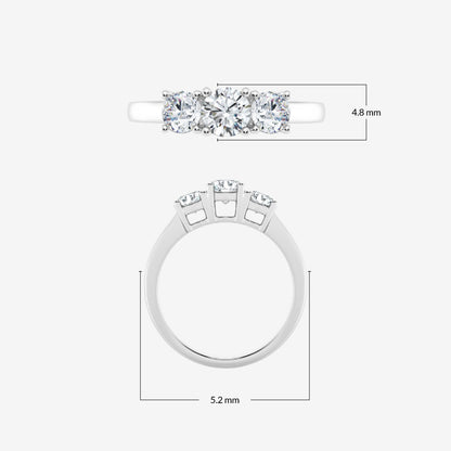 1.00ct Lab Grown Diamond Trilogy Ring