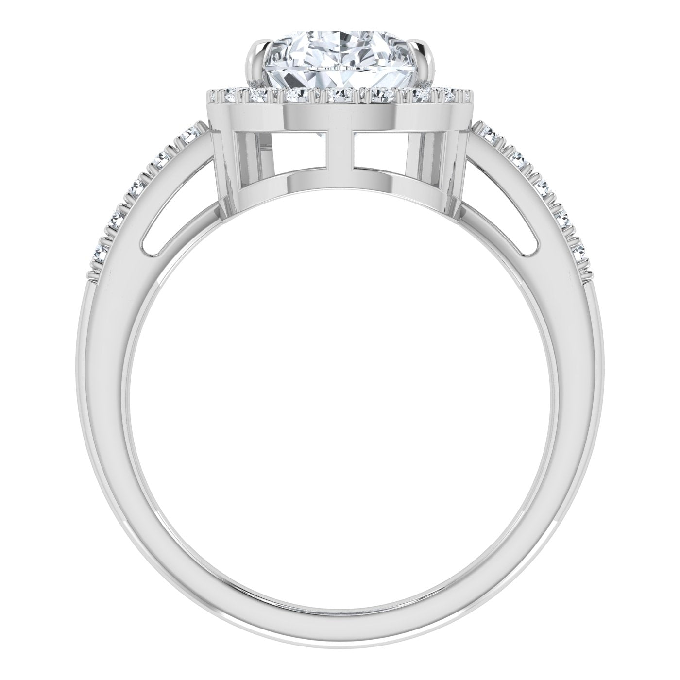 3.25ct  Lab Grown Diamond Engagement Pear Cut Halo Ring