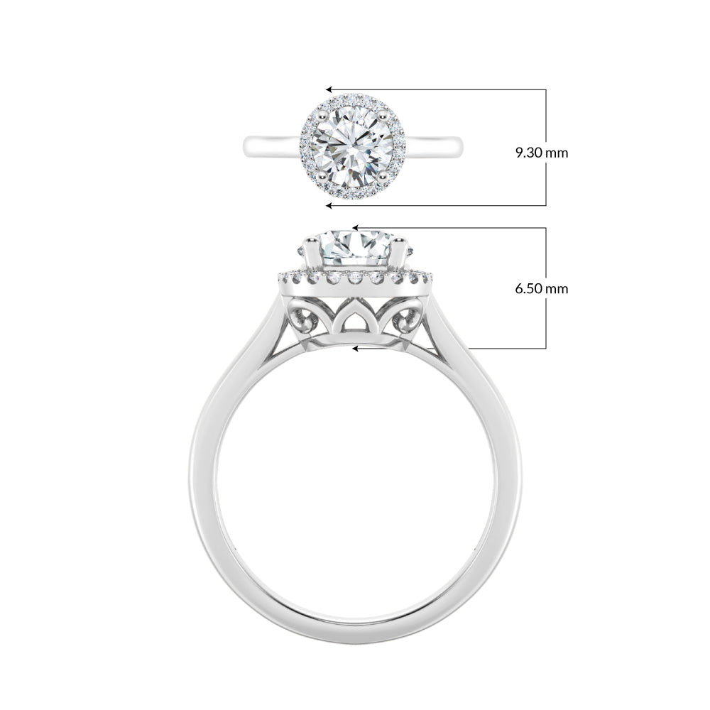 1.11ct Lab Grown Diamond Halo Ring