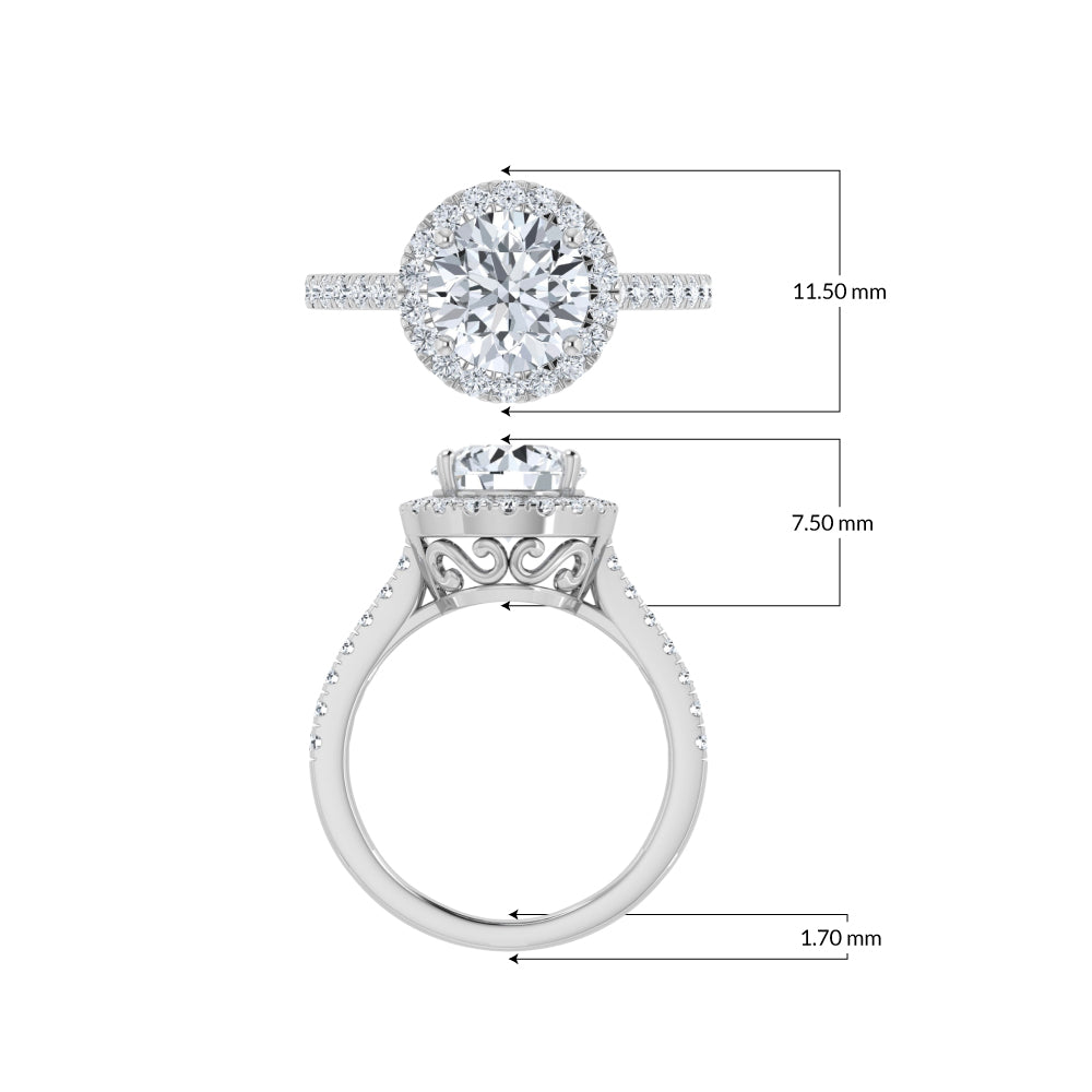 2.5ct Lab Grown Diamond Halo Ring