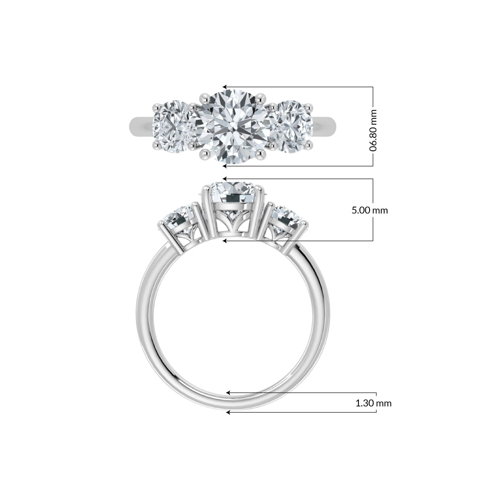 2.00ct Lab Grown Diamond Trilogy Ring