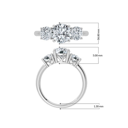 2.00ct Lab Grown Diamond Trilogy Ring