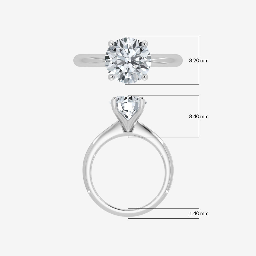 Lab Grown Diamond Round Solitaire Ring (1ct-2ct)