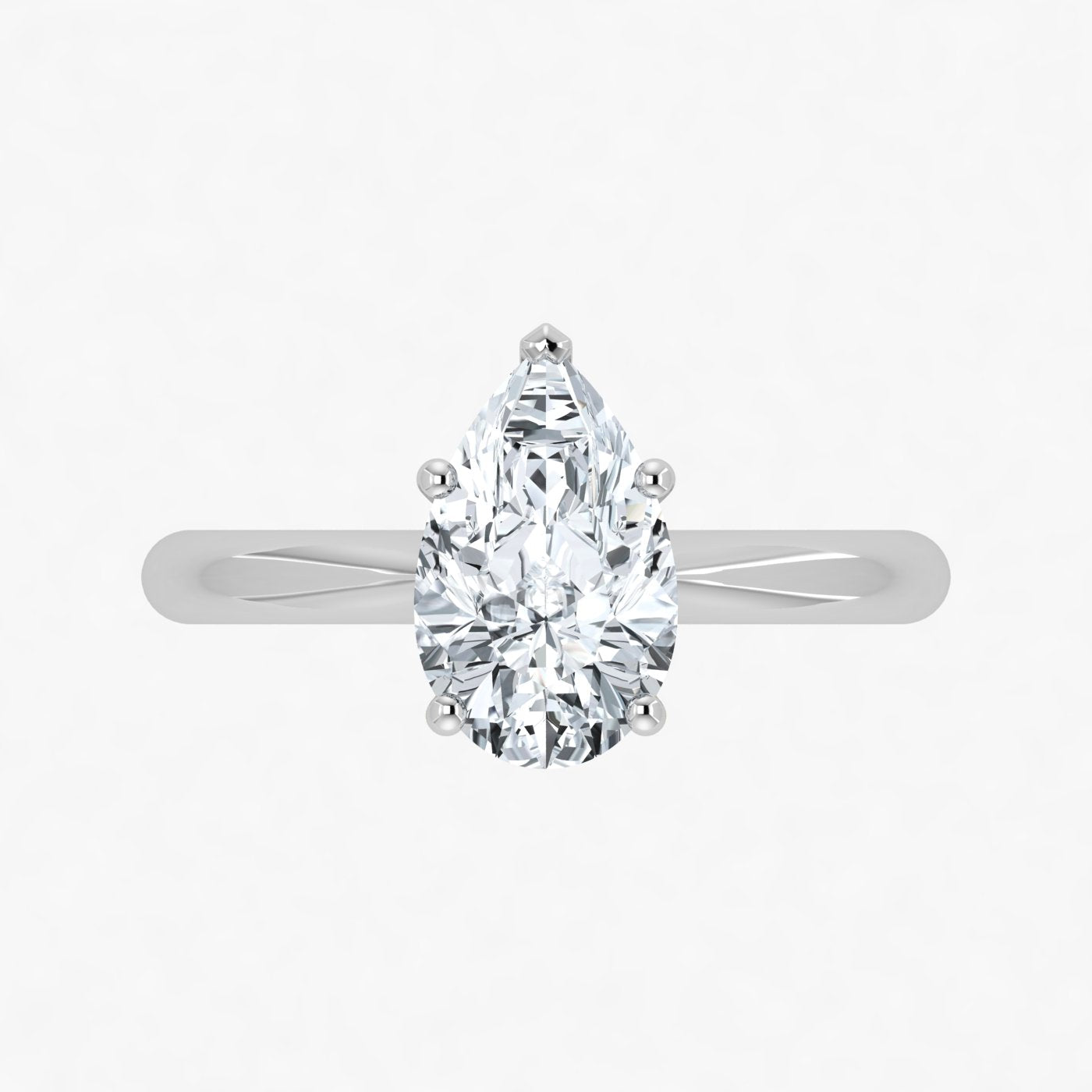 IGI Certified VS-EF Lab Grown Pear Shaped Diamond Ring 1ct