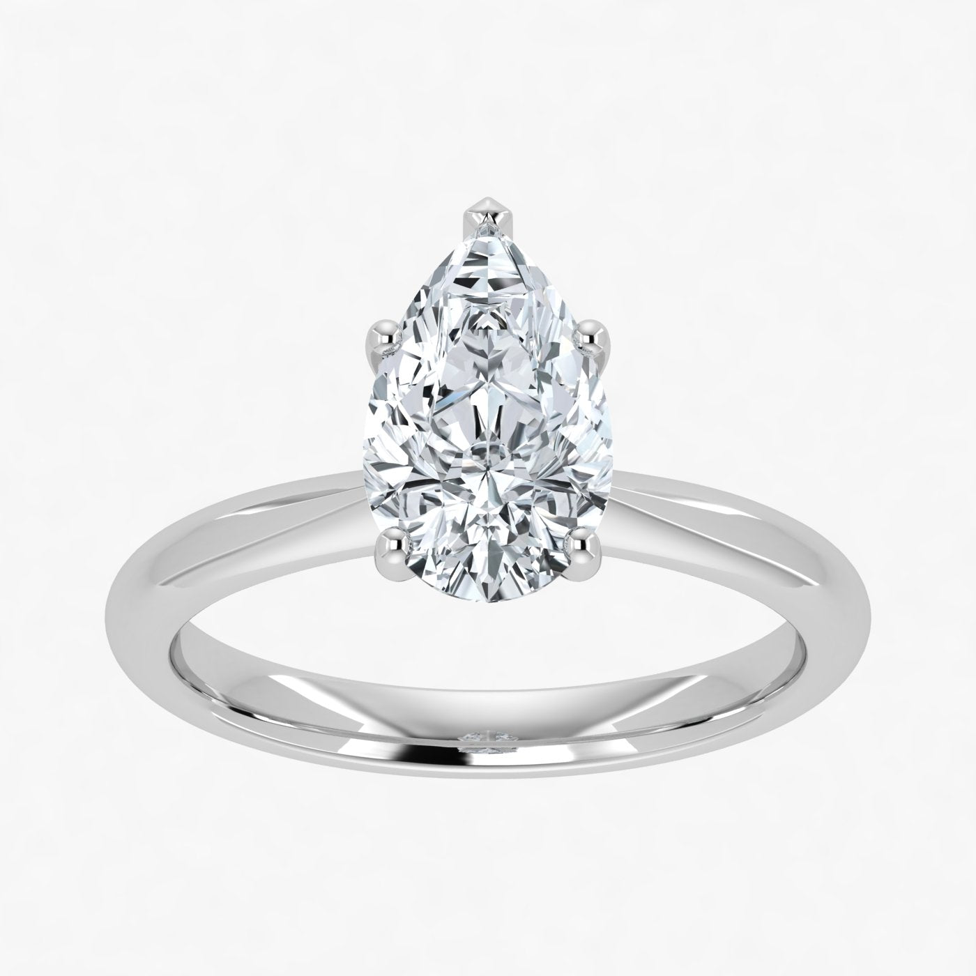 IGI Certified VS-EF Lab Grown Pear Shaped Diamond Ring 1ct