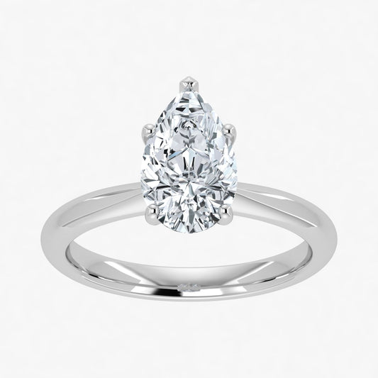 IGI Certified VS-EF Lab Grown Pear Shaped Diamond Ring 1ct